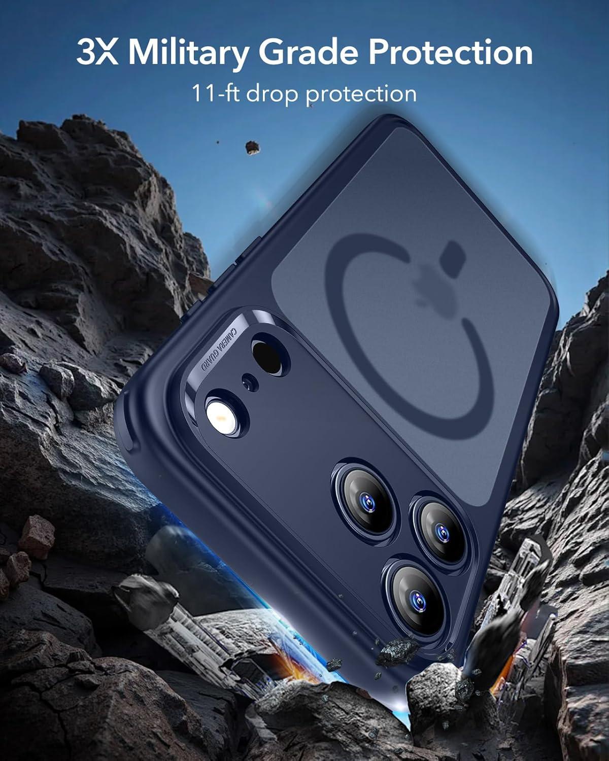 imageESR for iPhone 17 Pro Max Case Camera Control Compatible with MagSafe Shockproof MilitaryGrade Protection Magnetic Phone Case for iPhone 17 Pro Max Classic Hybrid Case Frosted Blue