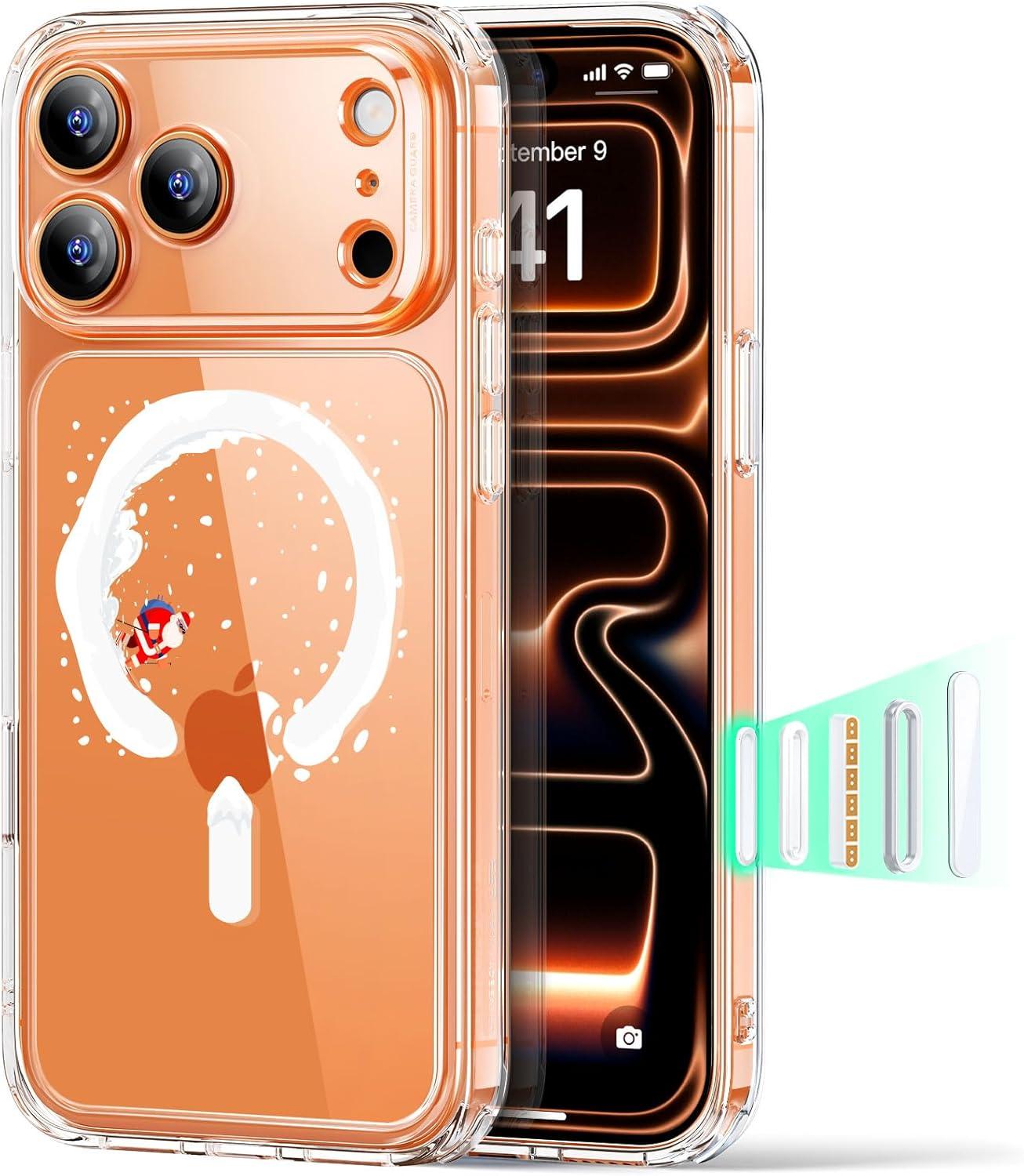 imageESR for iPhone Air Case Camera Control Compatible with MagSafe Shockproof MilitaryGrade Protection Magnetic Phone Case for iPhone 17 Air Case ClearASanta Skater