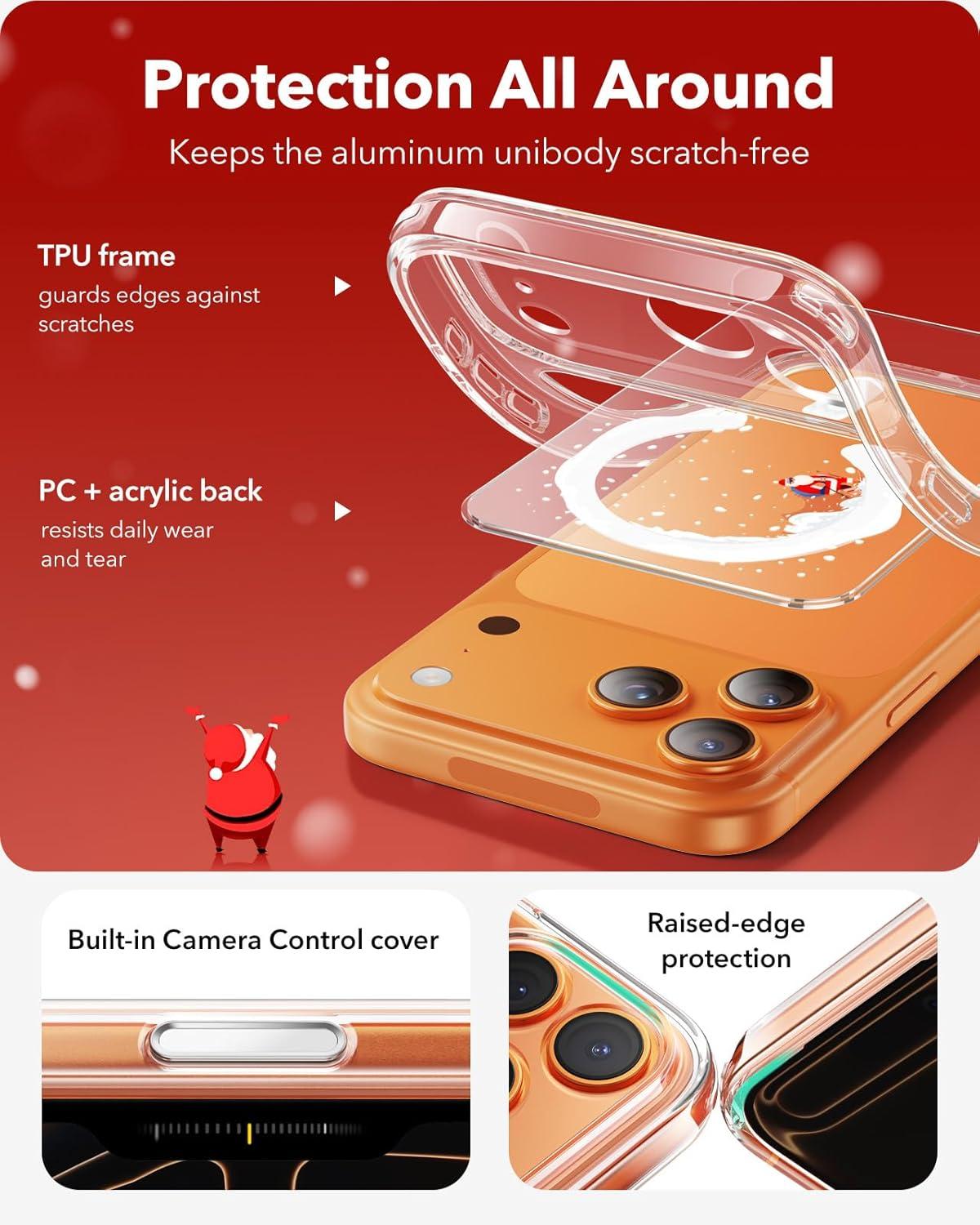 imageESR for iPhone Air Case Camera Control Compatible with MagSafe Shockproof MilitaryGrade Protection Magnetic Phone Case for iPhone 17 Air Case ClearASanta Skater