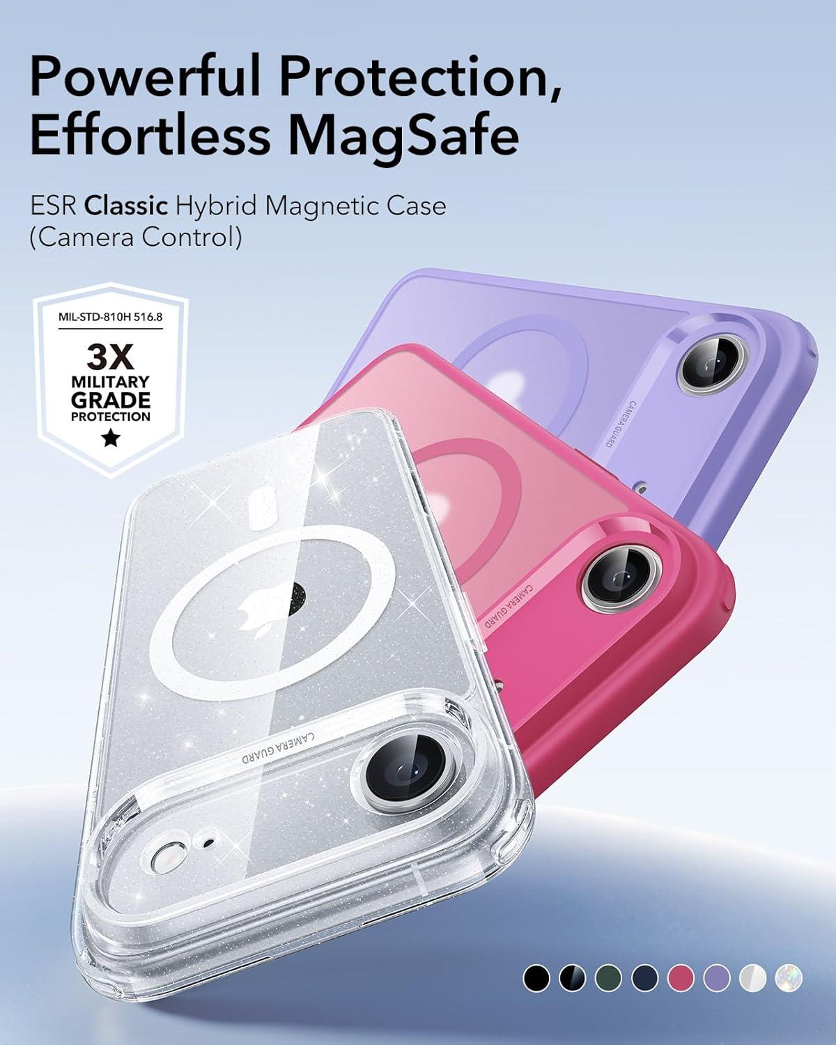 imageESR for iPhone Air Case Camera Control Compatible with MagSafe Shockproof MilitaryGrade Protection Magnetic Phone Case for iPhone 17 Air Case ClearBFrosted Purple