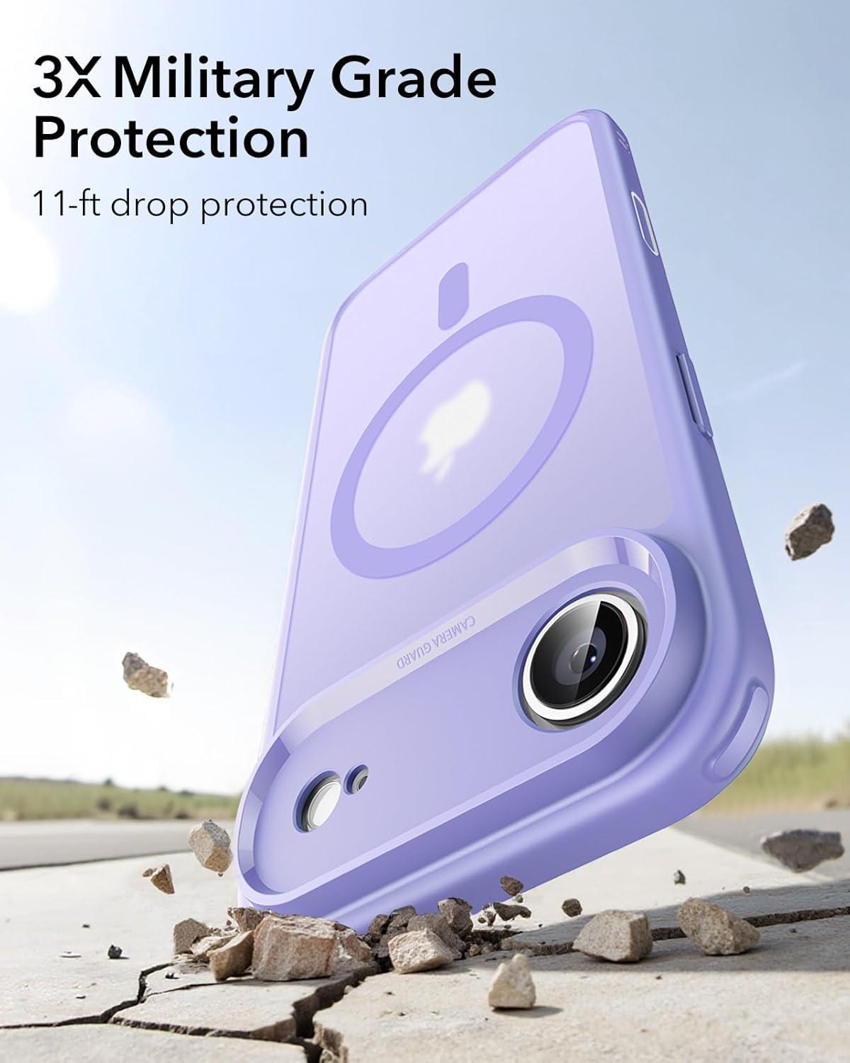 imageESR for iPhone Air Case Camera Control Compatible with MagSafe Shockproof MilitaryGrade Protection Magnetic Phone Case for iPhone 17 Air Case ClearBFrosted Purple