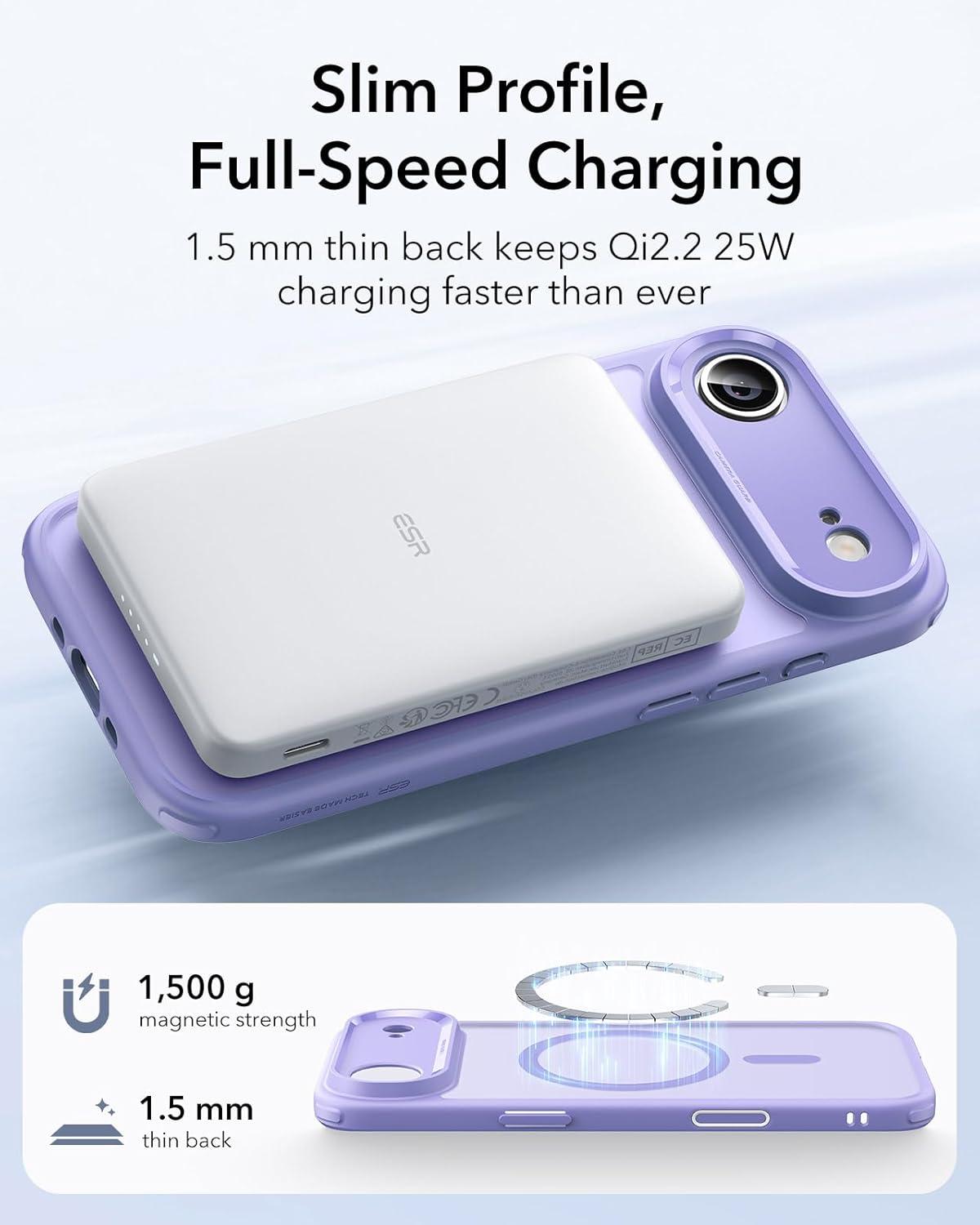 imageESR for iPhone Air Case Camera Control Compatible with MagSafe Shockproof MilitaryGrade Protection Magnetic Phone Case for iPhone 17 Air Case ClearBFrosted Purple