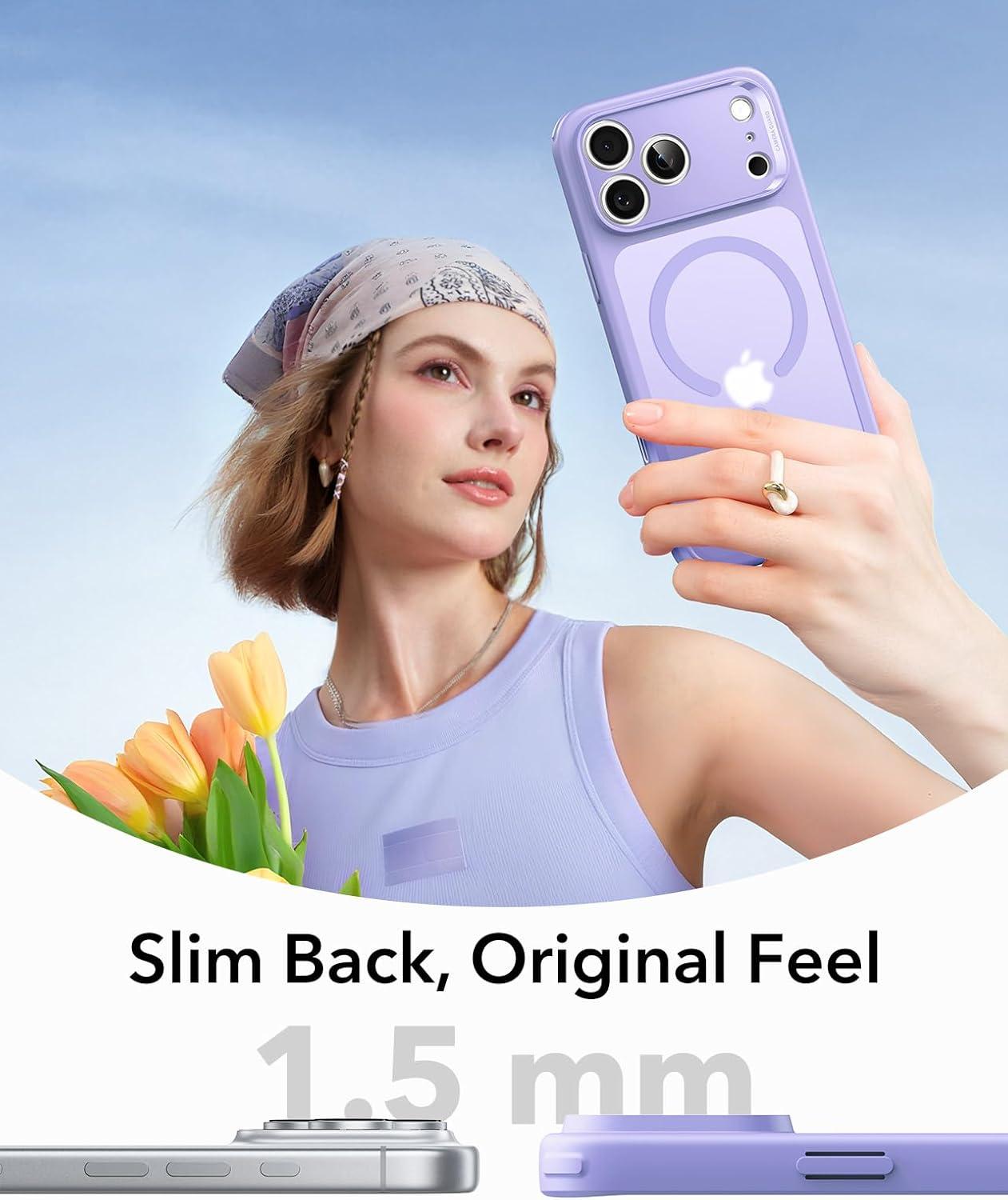 imageESR for iPhone Air Case Camera Control Compatible with MagSafe Shockproof MilitaryGrade Protection Magnetic Phone Case for iPhone 17 Air Case ClearBFrosted Purple