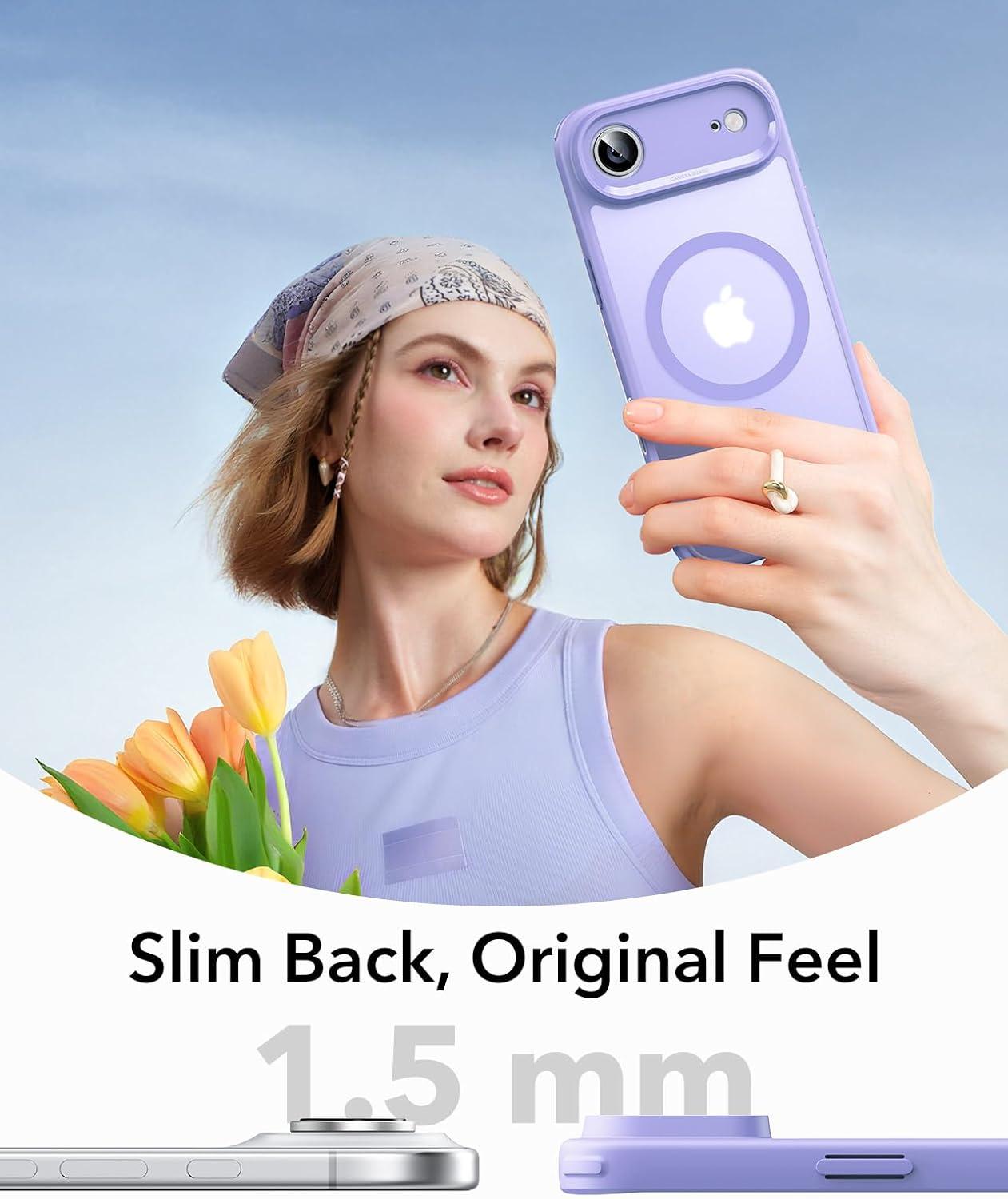 imageESR for iPhone Air Case Camera Control Compatible with MagSafe Shockproof MilitaryGrade Protection Magnetic Phone Case for iPhone 17 Air Case ClearBFrosted Purple