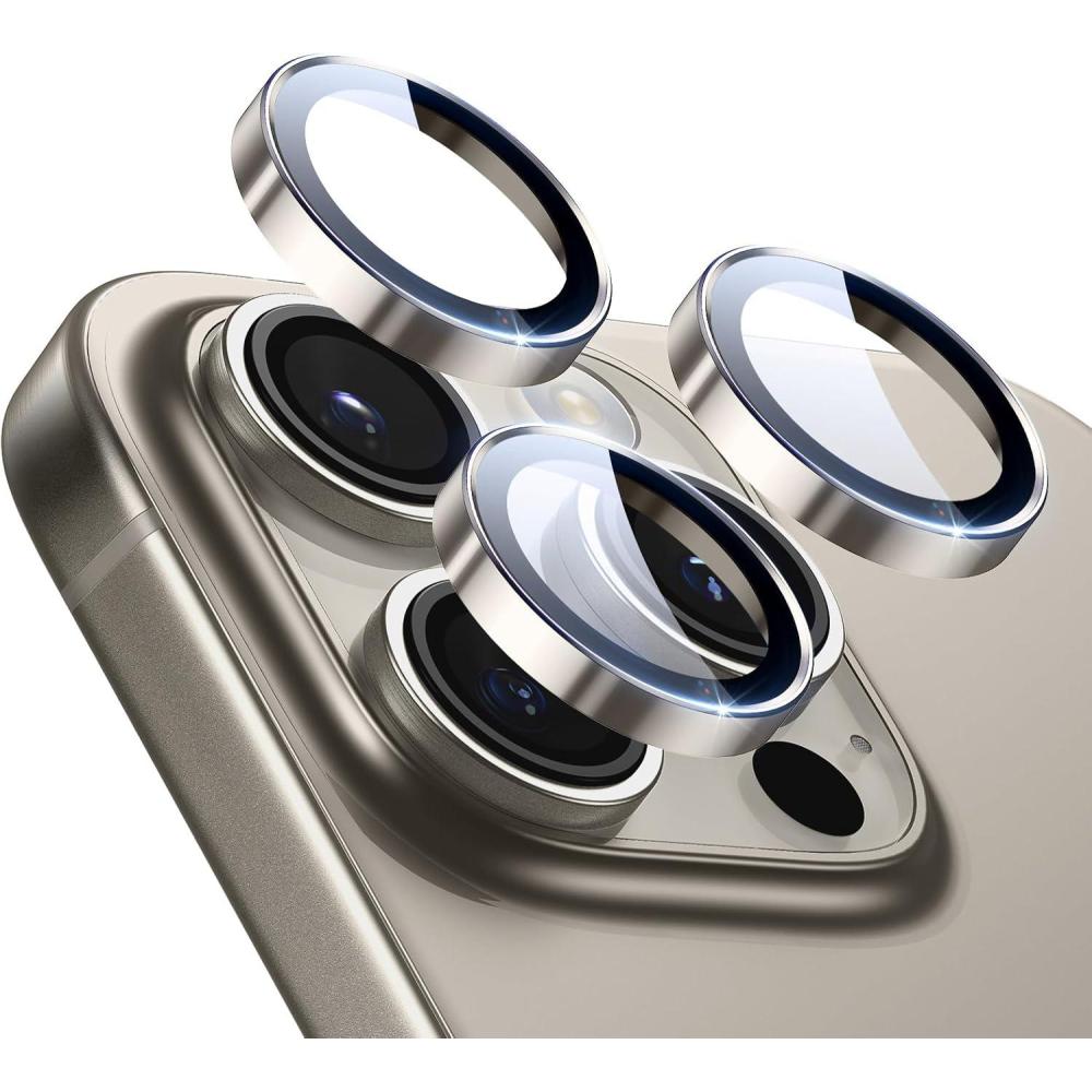 imageESR Camera Lens Protector for iPhone 17 Pro Max17 Pro16 Pro Max16 Pro15 Pro Max15 Pro14 Pro Max14 Pro Ultratough HD Individual Camera Protectors Ultrathin Tempered Glass 1 Pack BlackTitanium