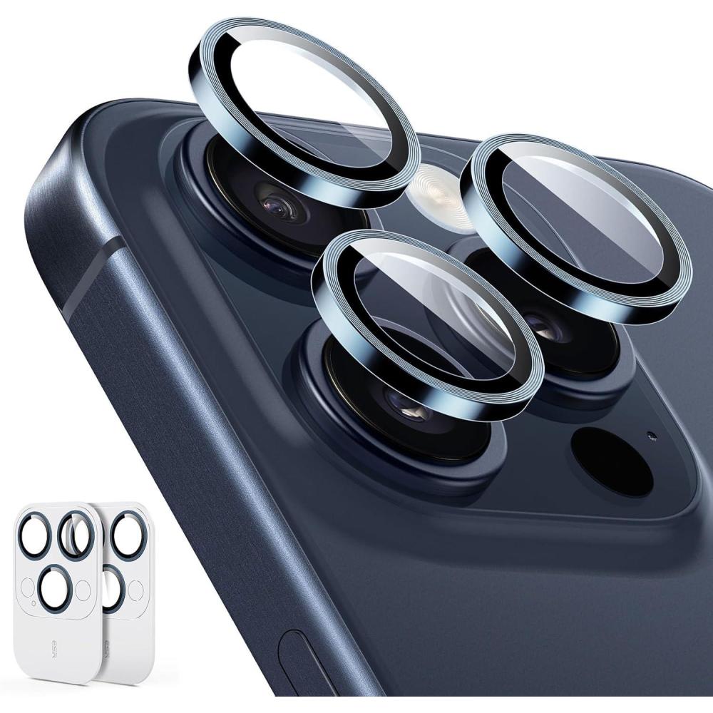 imageESR Camera Lens Protector for iPhone 17 Pro Max17 Pro16 Pro Max16 Pro15 Pro Max15 Pro14 Pro Max14 Pro Ultratough HD Individual Camera Protectors Ultrathin Tempered Glass 1 Pack BlackDark Blue 2PACK
