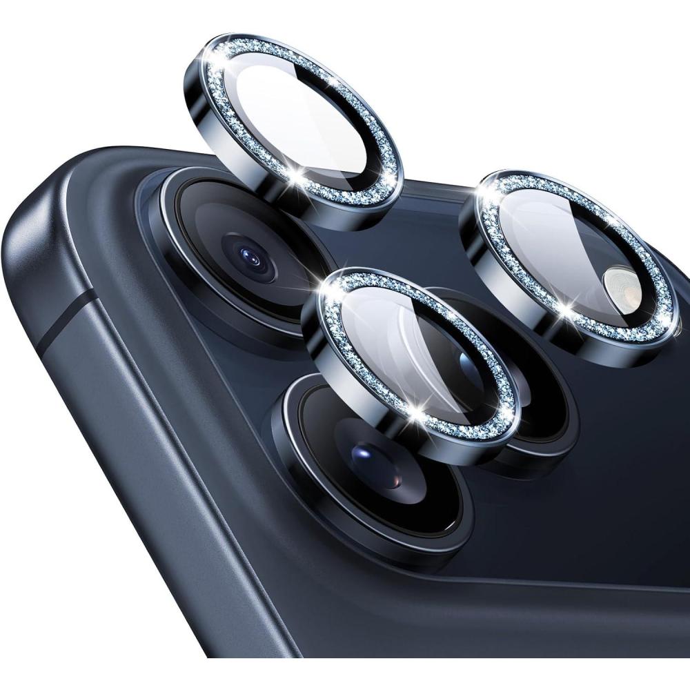imageESR Camera Lens Protector for iPhone 17 Pro Max17 Pro16 Pro Max16 Pro15 Pro Max15 Pro14 Pro Max14 Pro Ultratough HD Individual Camera Protectors Ultrathin Tempered Glass 1 Pack BlackBlue Shimmer