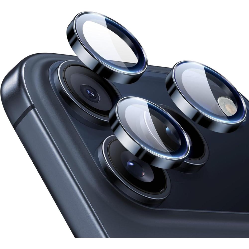 imageESR Camera Lens Protector for iPhone 17 Pro Max17 Pro16 Pro Max16 Pro15 Pro Max15 Pro14 Pro Max14 Pro Ultratough HD Individual Camera Protectors Ultrathin Tempered Glass 1 Pack BlackBlue
