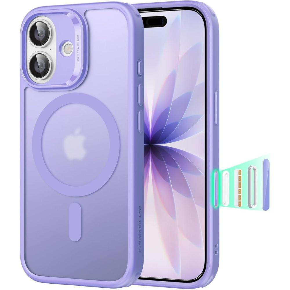 imageESR for iPhone 17 Case Camera Control Compatible with MagSafe Shockproof MilitaryGrade Protection Magnetic Phone Case for iPhone 17 Classic Hybrid Case Frosted Purple