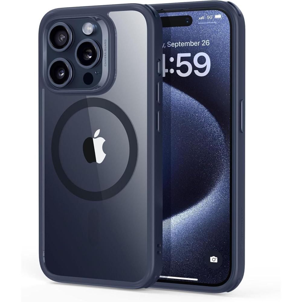 imageESR for iPhone Air Case Camera Control Compatible with MagSafe Shockproof MilitaryGrade Protection Magnetic Phone Case for iPhone 17 Air Case ClearBClear Dark Blue