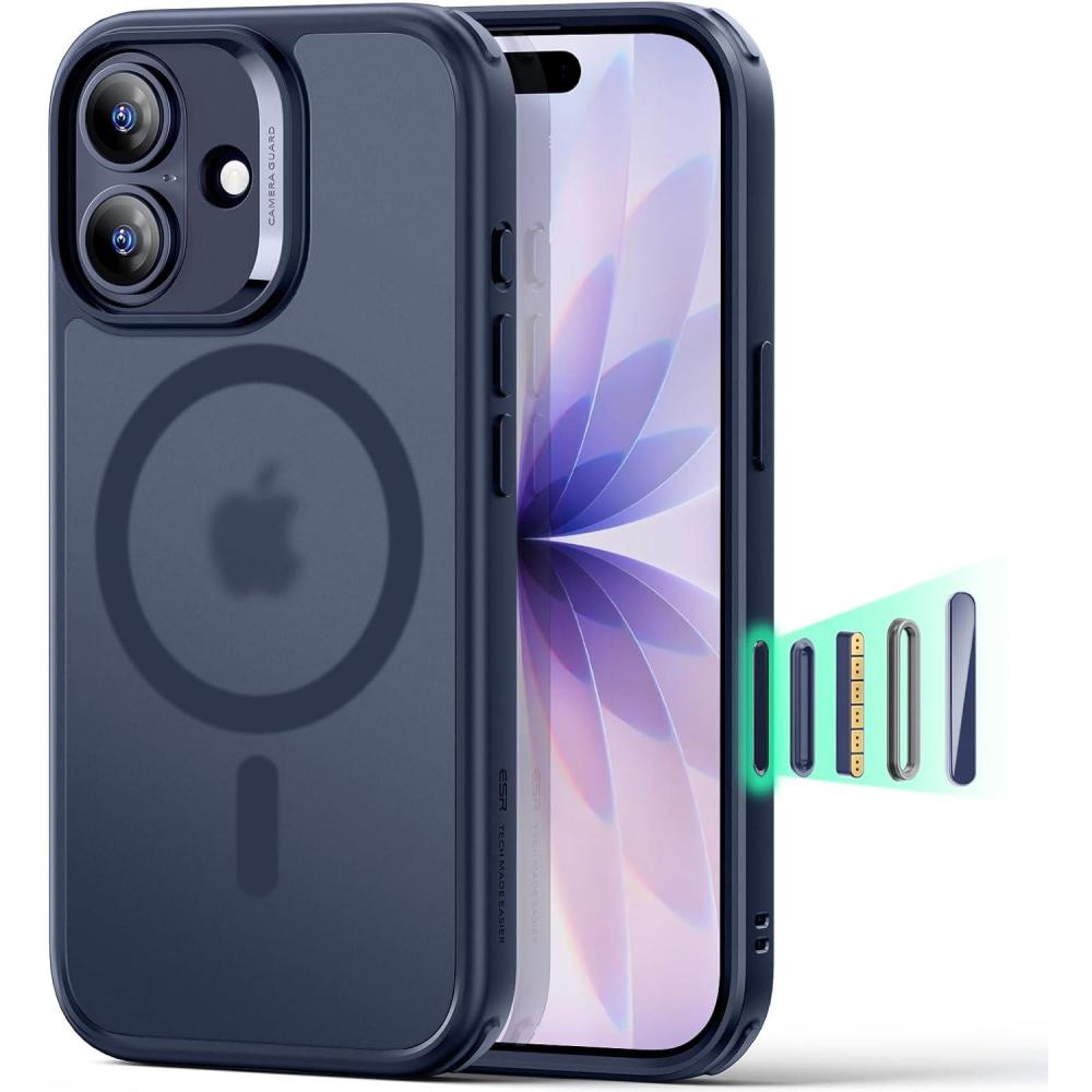 imageESR for iPhone Air Case Camera Control Compatible with MagSafe Shockproof MilitaryGrade Protection Magnetic Phone Case for iPhone 17 Air Case ClearBFrosted Blue