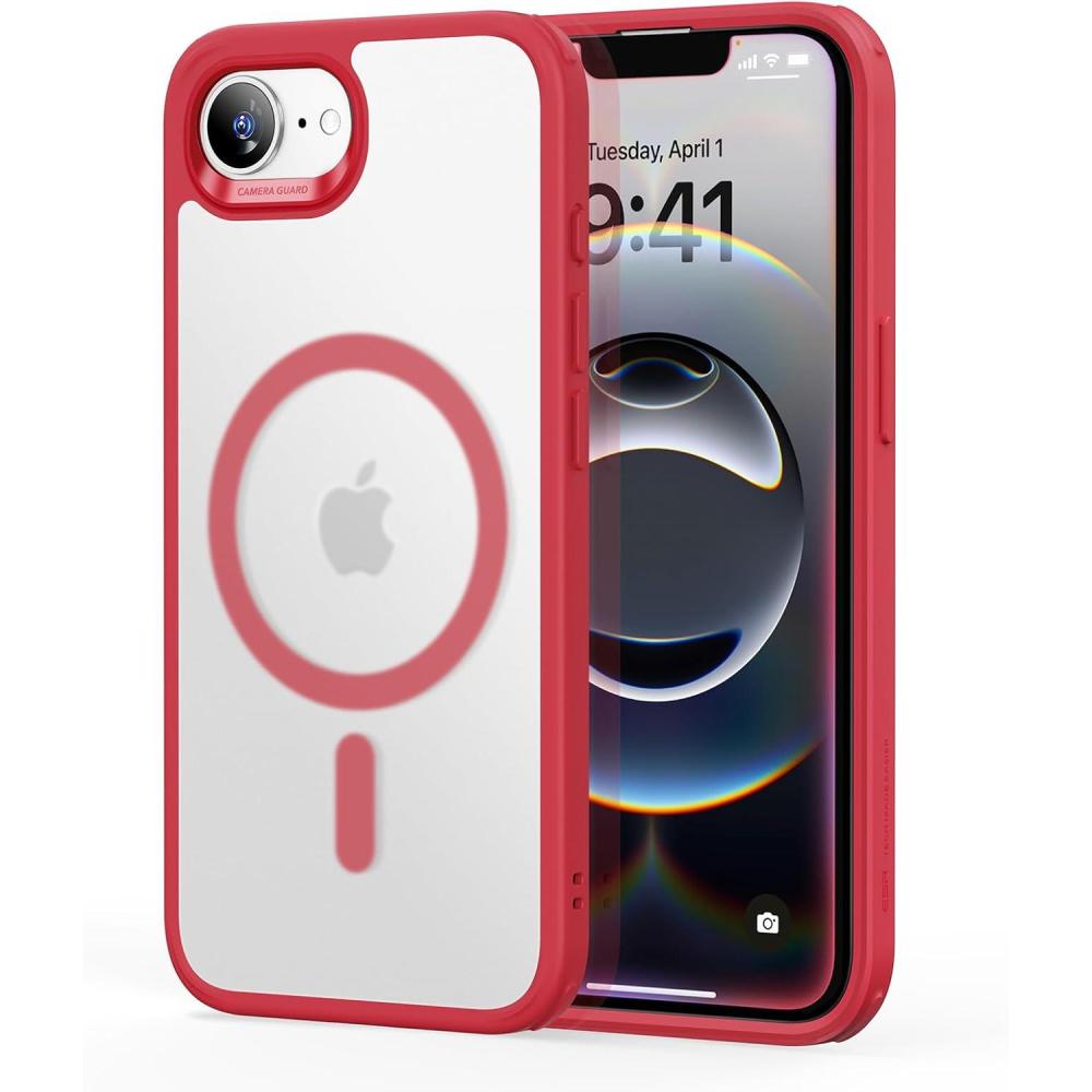 imageESR for iPhone Air Case Camera Control Compatible with MagSafe Shockproof MilitaryGrade Protection Magnetic Phone Case for iPhone 17 Air Case ClearCFrosted Red