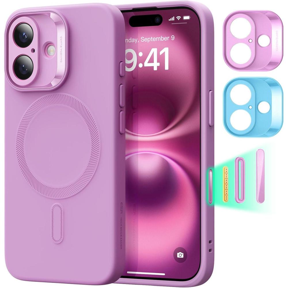 imageESR for iPhone Air Case Camera Control Compatible with MagSafe Shockproof MilitaryGrade Protection Magnetic Phone Case for iPhone 17 Air Case ClearCPink