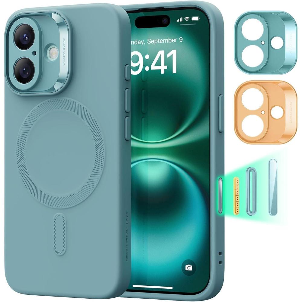 imageESR for iPhone Air Case Camera Control Compatible with MagSafe Shockproof MilitaryGrade Protection Magnetic Phone Case for iPhone 17 Air Case ClearCTeal