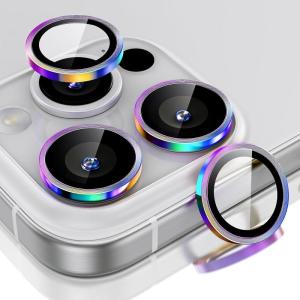 ESR Camera Lens Protector for iPhone 17 Pro Max/17 Pro/16 Pro Max/16 Pro/15 Pro Max/15 Pro/14 Pro Max/14 Pro, Ultra-tough HD Individual Camera Protectors, Ultra-thin Tempered Glass, 1 Pack, Black(Chromatic 2PACK)