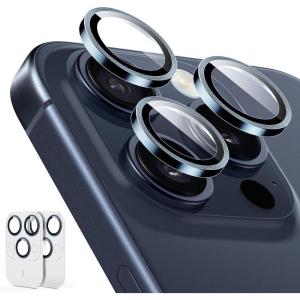 ESR Camera Lens Protector for iPhone 17 Pro Max/17 Pro/16 Pro Max/16 Pro/15 Pro Max/15 Pro/14 Pro Max/14 Pro, Ultra-tough HD Individual Camera Protectors, Ultra-thin Tempered Glass, 1 Pack, Black(Dark Blue 2PACK)