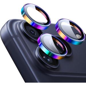 ESR Camera Lens Protector for iPhone 17 Pro Max/17 Pro/16 Pro Max/16 Pro/15 Pro Max/15 Pro/14 Pro Max/14 Pro, Ultra-tough HD Individual Camera Protectors, Ultra-thin Tempered Glass, 1 Pack, Black(Chromatic)