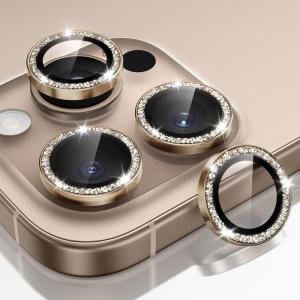 ESR Camera Lens Protector for iPhone 17 Pro Max/17 Pro/16 Pro Max/16 Pro/15 Pro Max/15 Pro/14 Pro Max/14 Pro, Ultra-tough HD Individual Camera Protectors, Ultra-thin Tempered Glass, 1 Pack, Black(Desert Titanium Shimmer)