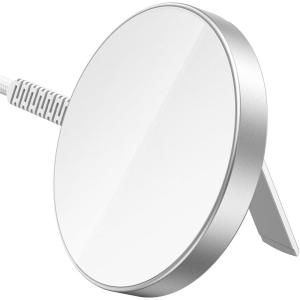 ESR for Magsafe Charger with Kickstand, 15W Wireless Charger, Magsafe Charger for iPhone 17/16/15/14/13/12, AirPods 4/3/Pro/Pro 2,Galaxy S25,Strong Magnetic Charging Pad with Type-C Cable,Black(White with Stand)