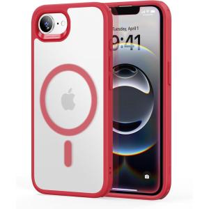 ESR for iPhone Air Case, Camera Control, Compatible with MagSafe, Shockproof Military-Grade Protection, Magnetic Phone Case for iPhone 17 Air Case, Clear(C-Frosted Red)