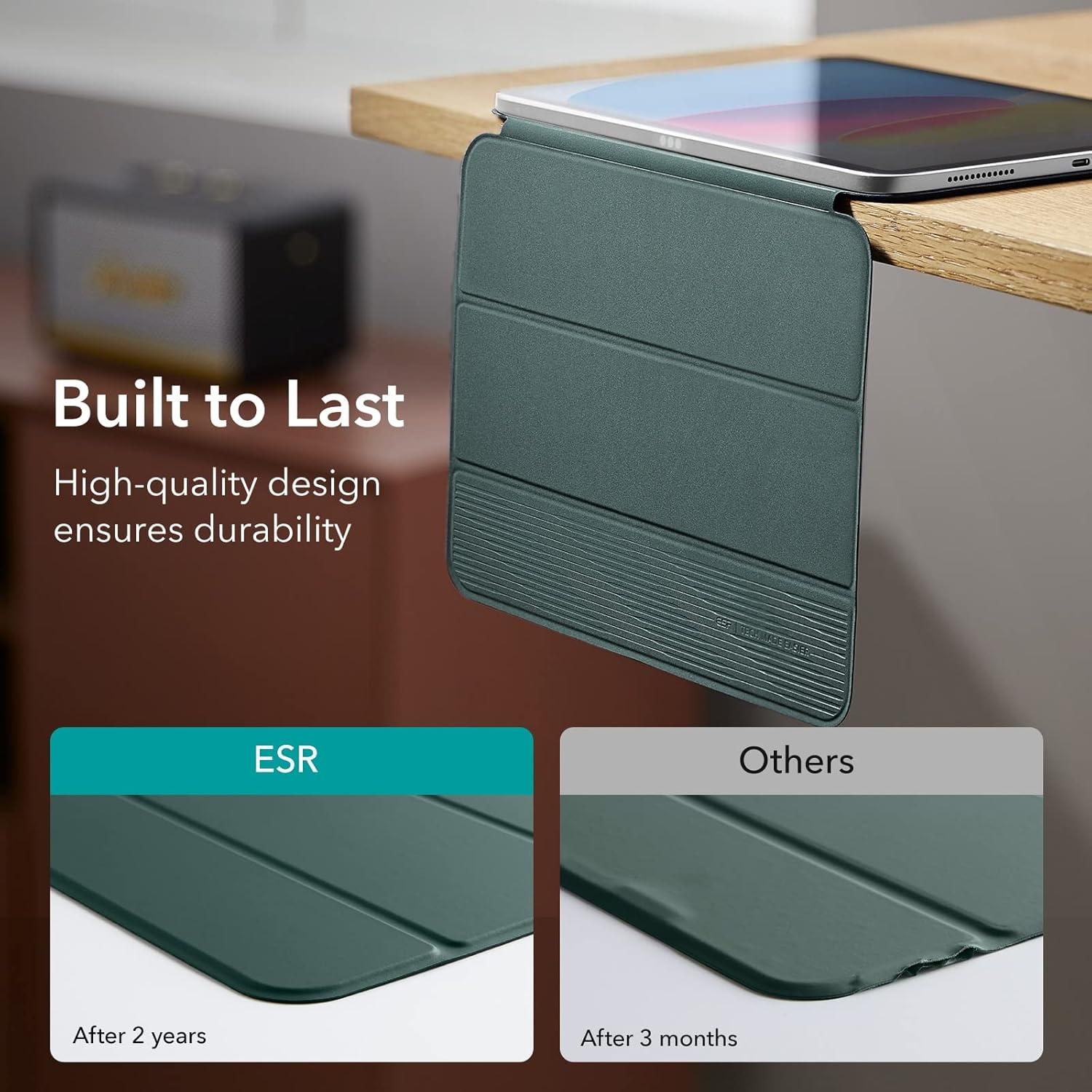 imageESR for iPad A16 11th10th Generation Case20252022109 Inch Convenient Magnetic Attachment TwoWay Trifold Stand Lightweight Protection Auto SleepWake Rebound Series BlackGreen