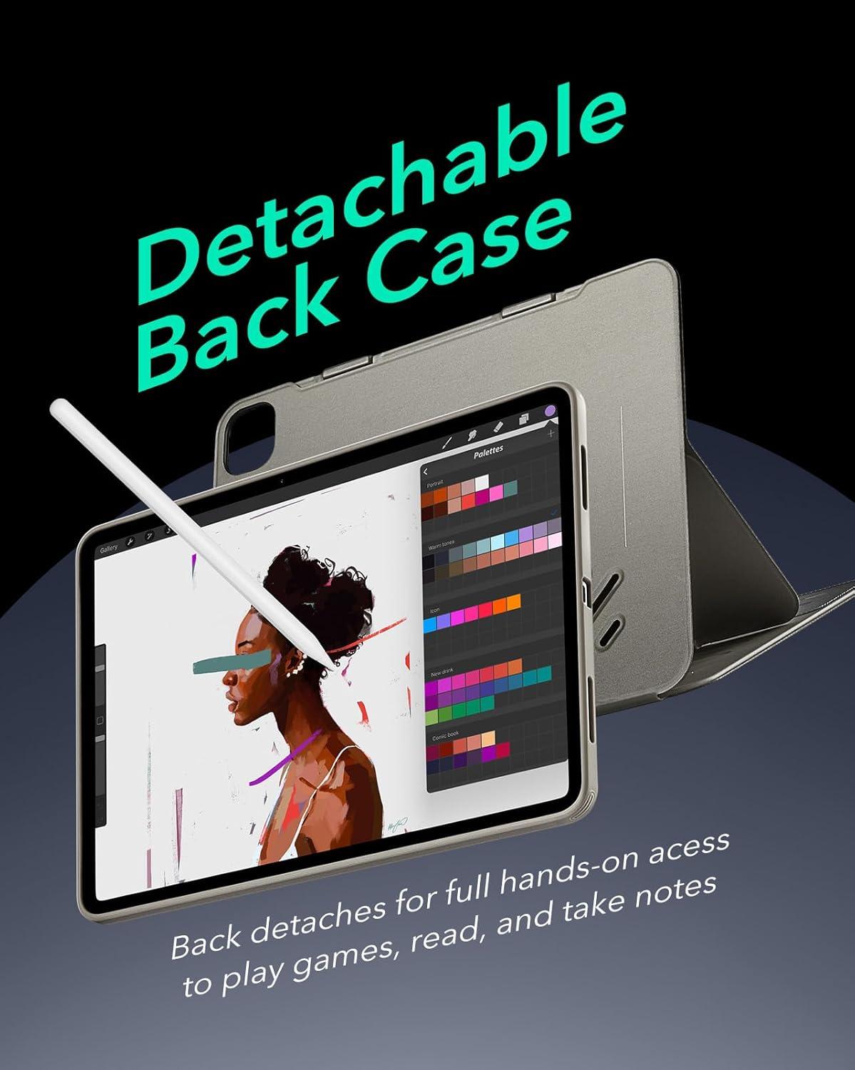 imageESR for iPad Pro 11 Inch Case M5M4 20252024 Rotating Case with Removable Magnetic Cover Adjustable PortraitLandscape Stand 9 Standing Angles Shift Series BlueTitanium