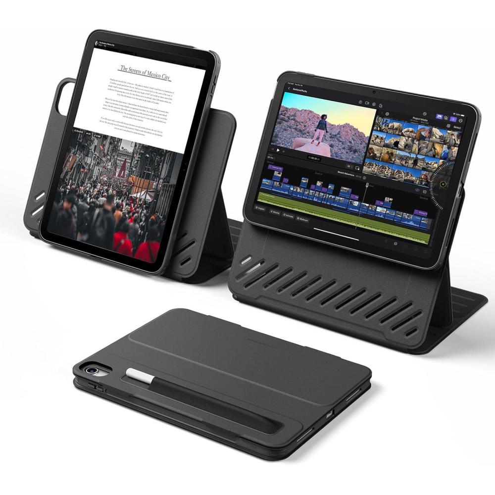 imageESR for iPad Air 11 Inch Case M3M2 20252024 iPad Air 5th4th Gen Case 20222020 109 Inch Removable Magnetic Cover Adjustable PortraitLandscape Stand 9 Standing Angles Light BlueDurable Black