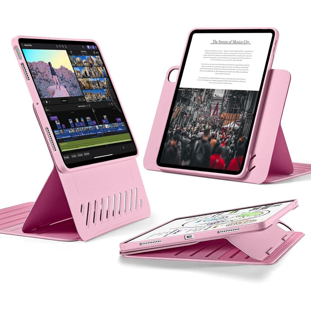 imageESR for iPad Air 11 Inch Case M3M2 20252024 iPad Air 5th4th Gen Case 20222020 109 Inch Removable Magnetic Cover Adjustable PortraitLandscape Stand 9 Standing Angles Light BluePink