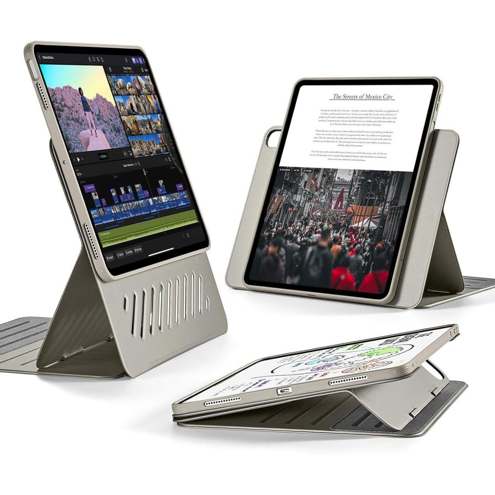 imageESR for iPad Air 11 Inch Case M3M2 20252024 iPad Air 5th4th Gen Case 20222020 109 Inch Removable Magnetic Cover Adjustable PortraitLandscape Stand 9 Standing Angles Light BlueTitanium