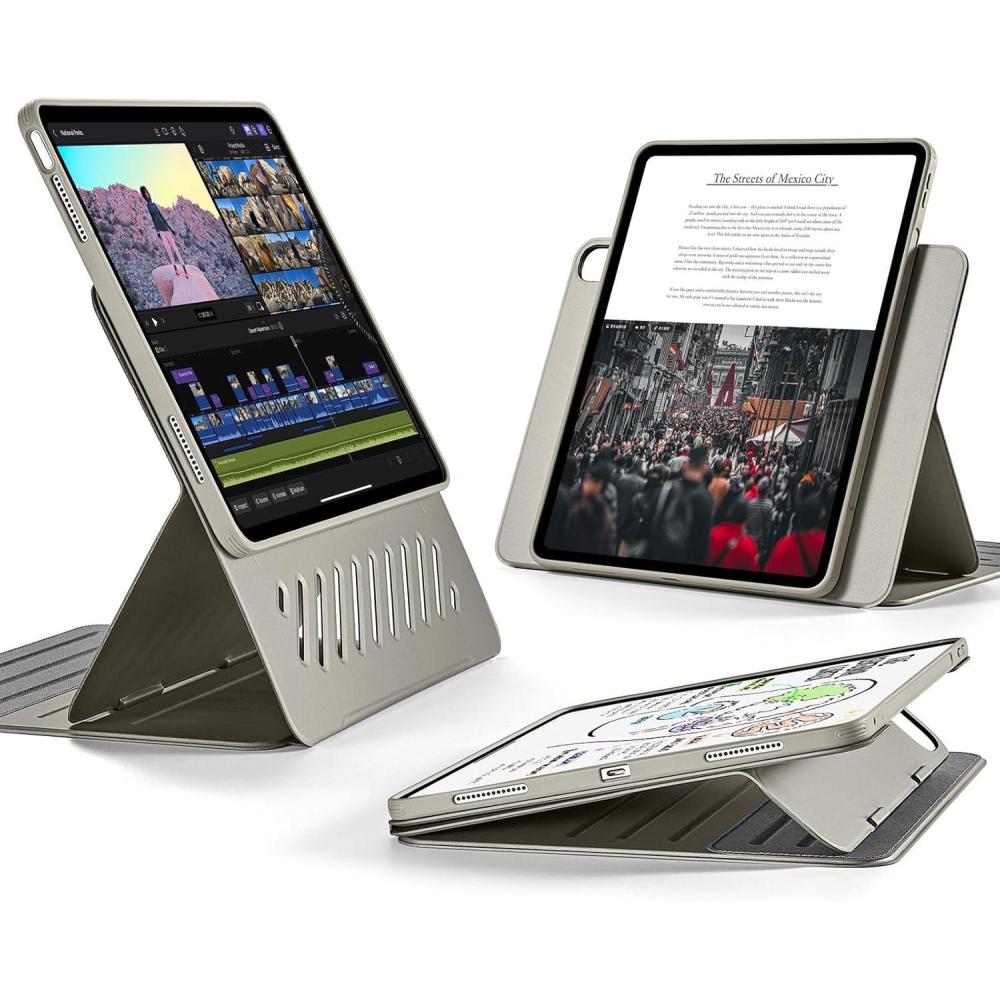 imageESR for iPad Air 13 Inch Case 20252024 M3M2 Removable Magnetic Cover Adjustable PortraitLandscape Stand with Raised Screen View 9 Standing Angles Shift Series BrownTitanium