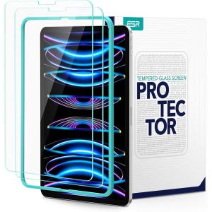 ESR 2 Pack Screen Protector for iPad A16 11th/10th Generation (11 Inch/10.9, 2025/2022), 9H Tempered Glass Film Guard with Alignment Frame, Anti-Scratch, Bubble Free, HD Clarity, Apple Pencil Support(2 Pack)