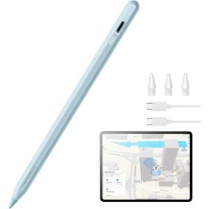 ESR Geo Digital iPad Pencil Findmy Compatible with Apple iPad 2018-2025,with Easy Shortcuts for Apple iPad A16/10/9/8 & Air 13/11 & Pro 12.9/13/11 & Mini 7/6/5,White(No Wireless Charging)(Blue)