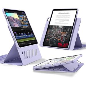 ESR for iPad Air 13 Inch Case (2025/2024) M3/M2, Removable Magnetic Cover, Adjustable Portrait/Landscape Stand with Raised Screen View, 9 Standing Angles, Shift Series, Brown(Light Purple)