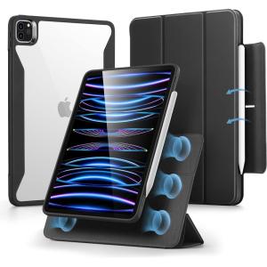 ESR for iPad Pro 11 Inch Case (M5/M4) 2025/2024, Removable Magnetic Cover with Pencil Holder, Vertical Stand, Fully Supports Pencil Pro and Pencil (USB-C), Rebound 360 Series, Black(Black)