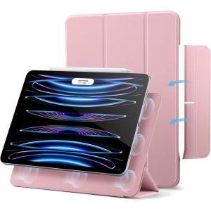 ESR for iPad Pro 11 Inch Case (M5/M4) 2025/2024, Strong Magnetic Attachment, Slim Trifold Stand Case, Supports Pencil Pro and Pencil(USB-C), Tough Protection, Auto Sleep/Wake, Rebound Series, Green(Pink)