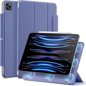 ESR for iPad Pro 11 Inch Case (M5/M4) 2025/2024, Strong Magnetic Attachment, Slim Trifold Stand Case, Supports Pencil Pro and Pencil(USB-C), Tough Protection, Auto Sleep/Wake, Rebound Series, Green(Purple)