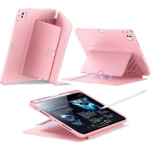 ESR for iPad Pro 11 Inch Case (M5/M4) 2025/2024, Vertical Stand Cover, Multi Stand Angles, Ultra-Stable Case with Pencil Holder, Flip Series, Black(Pink)