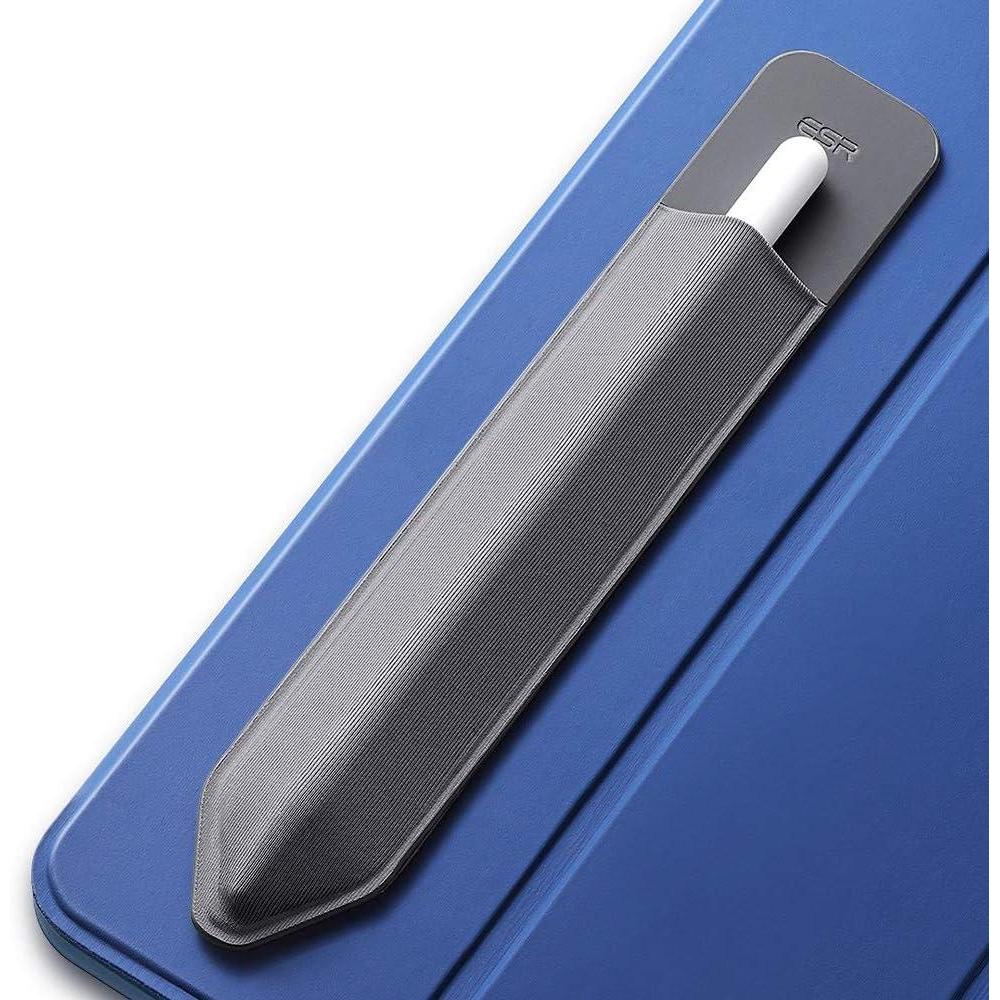 imageESR Pencil Case Holder Compatible with The Pencil Pro and 1st and 2nd Gen Elastic Pocket for Stylus Pen Pencil Protected and Safe Pouch Adhesive Sleeve Attached to Case for Pencil BlackDark Grey