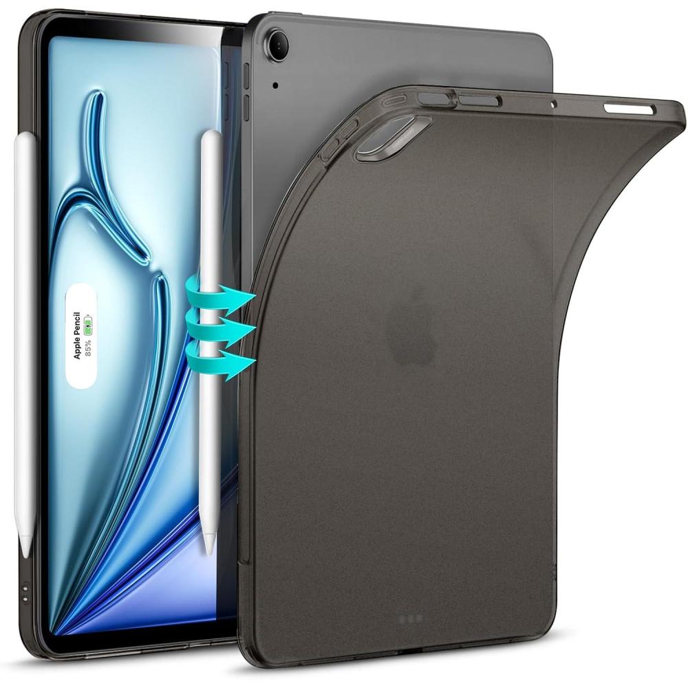 imageESR for iPad Air 11 Inch Case M3M2 20252024 iPad Air 5th4th Gen20222020 SlimampLight Yellowing Resistant Transparent Back Cover Supports Pencil ProampPencil USBC Zero Series ClearFrosted Black