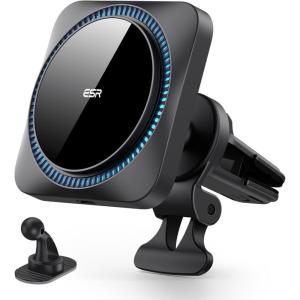 ESR for 15W MagSafe Car Mount Charger with CryoBoost, Made for Apple-Certified, for MagSafe Car Mount, Magnetic Wireless Car Charger for iPhone 17/16/15/14/13/12, Fast Charging, Phone-Cooling Charger(CryoBoost)