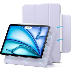 ESR for iPad Air 11 Inch Case M3/M2 (2025/2024), iPad Air 5th/4th Gen (2022/2020), Powerful Magnetic Attachment, Slim Trifold Stand Case, Auto Wake/Sleep, Durable Protection, Black(Light Purple)