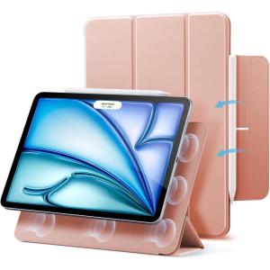 ESR for iPad Air 11 Inch Case M3/M2 (2025/2024), iPad Air 5th/4th Gen (2022/2020), Powerful Magnetic Attachment, Slim Trifold Stand Case, Auto Wake/Sleep, Durable Protection, Black(Rose Gold)
