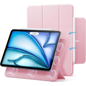 ESR for iPad Air 11 Inch Case M3/M2 (2025/2024), iPad Air 5th/4th Gen (2022/2020), Powerful Magnetic Attachment, Slim Trifold Stand Case, Auto Wake/Sleep, Durable Protection, Black(Pink)