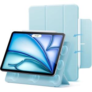 ESR for iPad Air 11 Inch Case M3/M2 (2025/2024), iPad Air 5th/4th Gen (2022/2020), Powerful Magnetic Attachment, Slim Trifold Stand Case, Auto Wake/Sleep, Durable Protection, Black(Sky Blue)