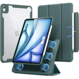 ESR for iPad Air 11 Inch Case M3/M2 (2025/2024), iPad Air 5th/4th Gen Case (2022/2020) 10.9 Inch with Pencil Holder, Removable Magnetic Cover, Vertical Stand, Rebound 360 Series, Green(Green)