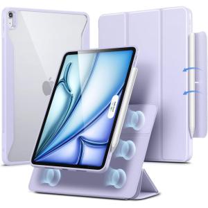 ESR for iPad Air 11 Inch Case M3/M2 (2025/2024), iPad Air 5th/4th Gen Case (2022/2020) 10.9 Inch with Pencil Holder, Removable Magnetic Cover, Vertical Stand, Rebound 360 Series, Green(Light Purple)