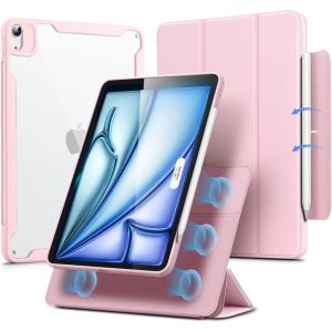 ESR for iPad Air 11 Inch Case M3/M2 (2025/2024), iPad Air 5th/4th Gen Case (2022/2020) 10.9 Inch with Pencil Holder, Removable Magnetic Cover, Vertical Stand, Rebound 360 Series, Green(Pink)