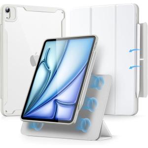 ESR for iPad Air 11 Inch Case M3/M2 (2025/2024), iPad Air 5th/4th Gen Case (2022/2020) 10.9 Inch with Pencil Holder, Removable Magnetic Cover, Vertical Stand, Rebound 360 Series, Green(White)