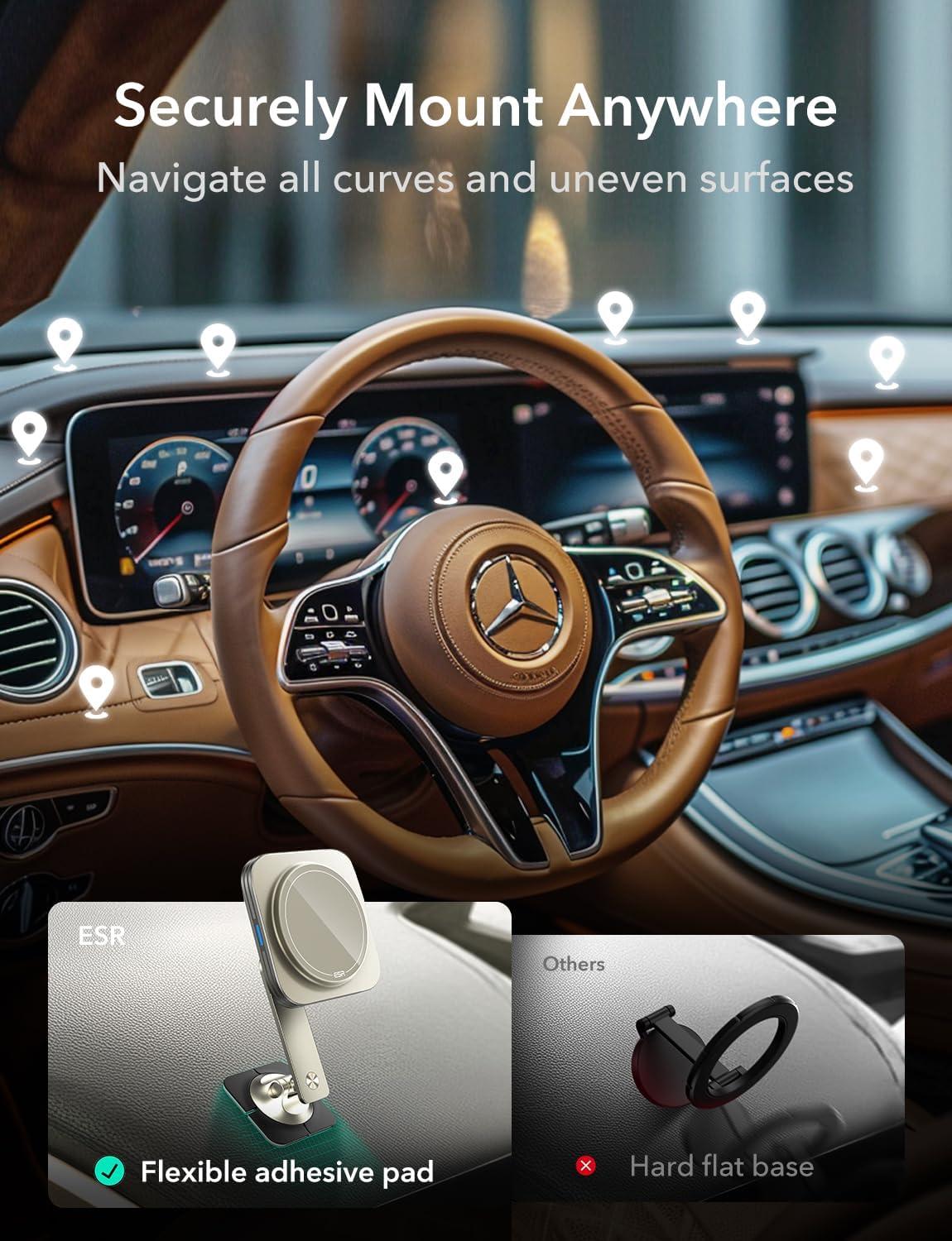 imageESR for 15W MagSafe Car Mount Charger MagSafe Car Charger Air VentDashboard Magnetic Wireless Phone Holder Mount for iPhone 171615141312 Galaxy S25 Pixel 10 Fast ChargingTitanium