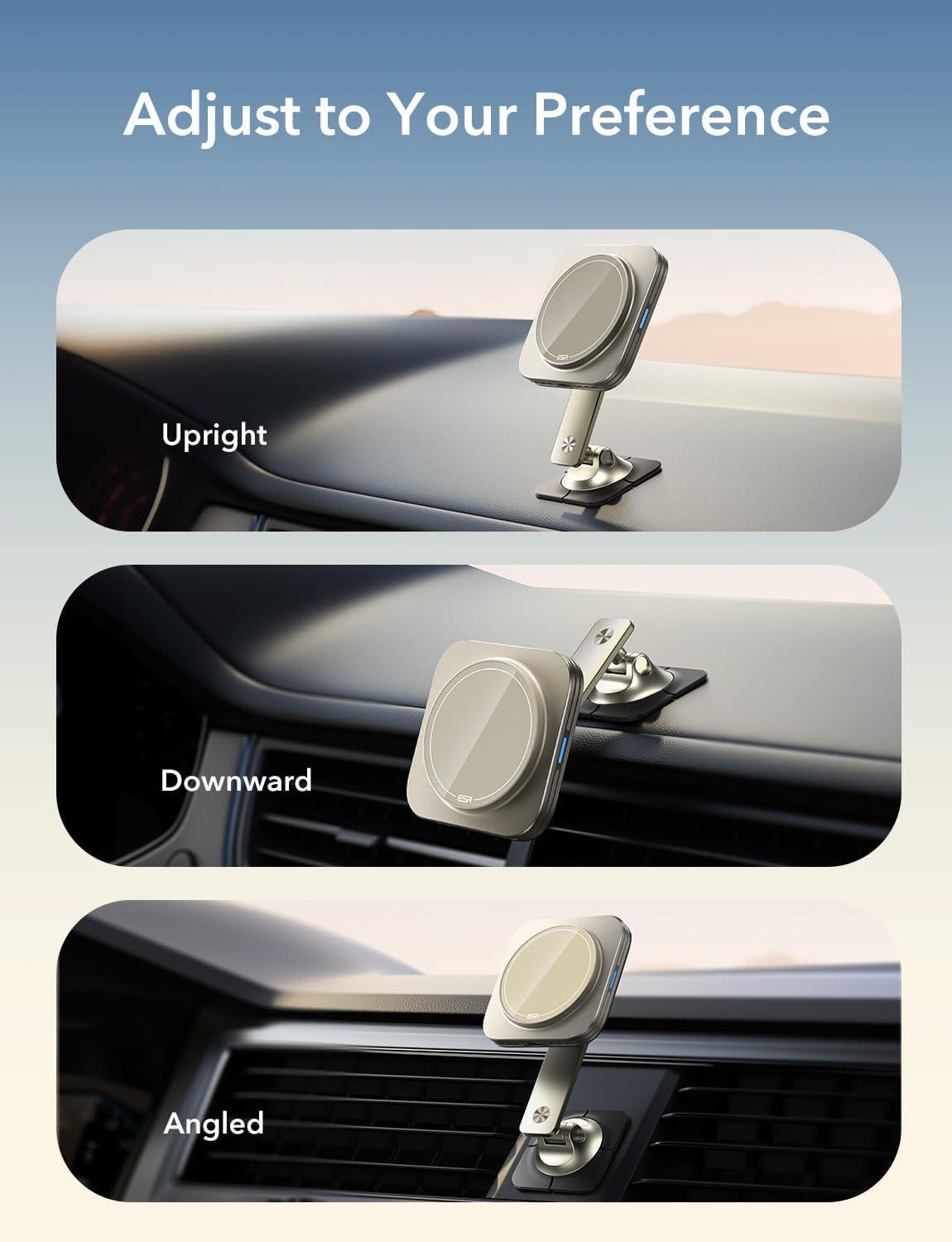 imageESR for 15W MagSafe Car Mount Charger MagSafe Car Charger Air VentDashboard Magnetic Wireless Phone Holder Mount for iPhone 171615141312 Galaxy S25 Pixel 10 Fast ChargingTitanium